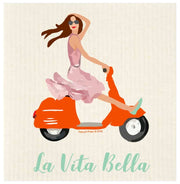Potluck Press La Vita Bella Vespa Swedish Dishcloth